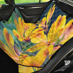 Yellow Alstroemeria Print Pet Car Back Seat Cover