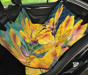 Yellow Alstroemeria Print Pet Car Back Seat Cover