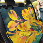 Yellow Alstroemeria Print Pet Car Back Seat Cover