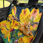 Yellow Alstroemeria Print Pet Car Back Seat Cover