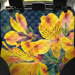 Yellow Alstroemeria Print Pet Car Back Seat Cover