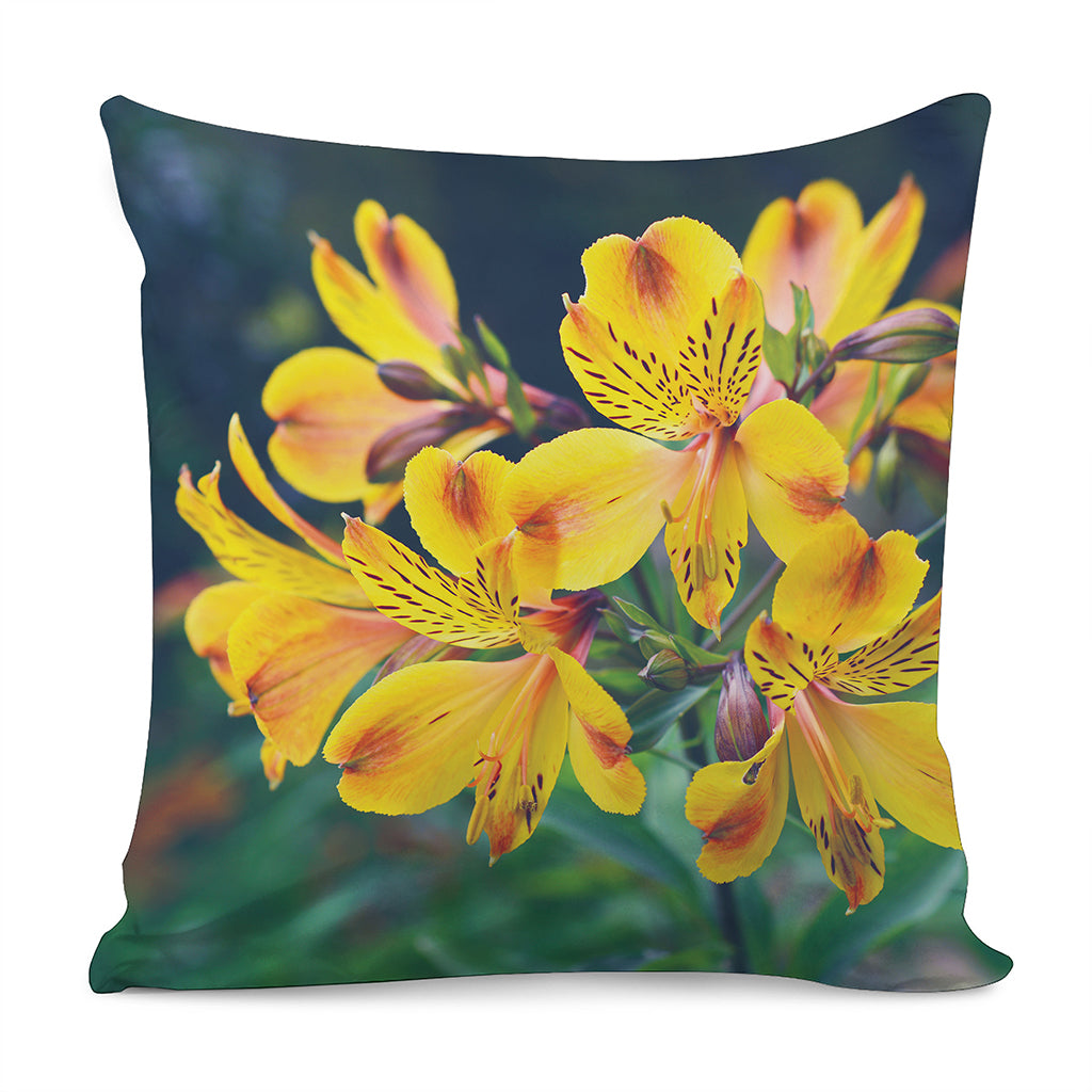 Yellow Alstroemeria Print Pillow Cover