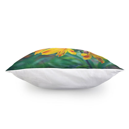 Yellow Alstroemeria Print Pillow Cover