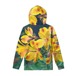 Yellow Alstroemeria Print Pullover Hoodie