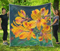 Yellow Alstroemeria Print Quilt