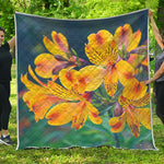 Yellow Alstroemeria Print Quilt