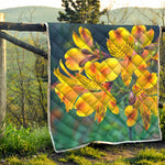 Yellow Alstroemeria Print Quilt