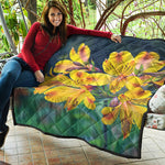 Yellow Alstroemeria Print Quilt