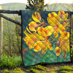 Yellow Alstroemeria Print Quilt