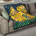Yellow Alstroemeria Print Quilt