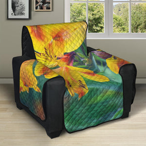 Yellow Alstroemeria Print Recliner Protector