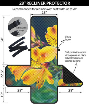 Yellow Alstroemeria Print Recliner Protector