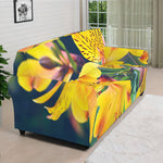 Yellow Alstroemeria Print Sofa Cover