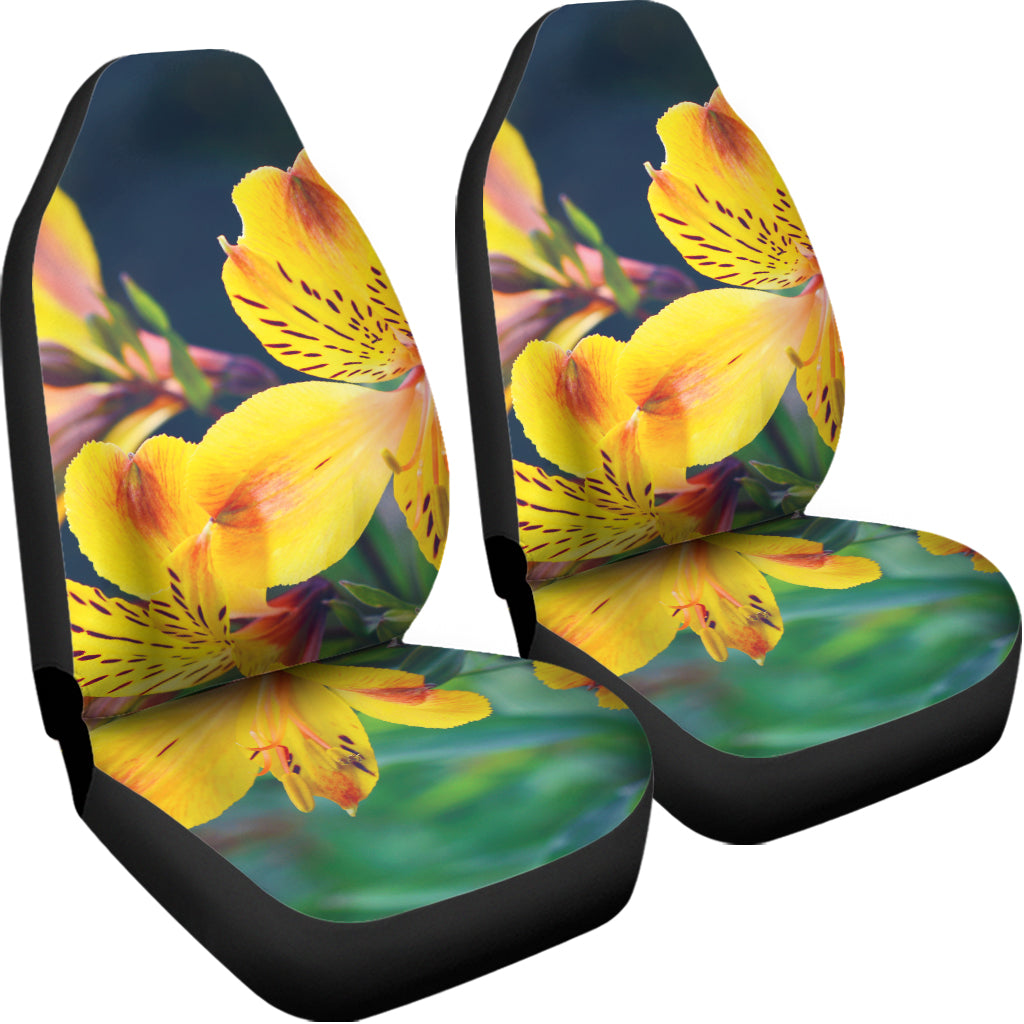 Yellow Alstroemeria Print Universal Fit Car Seat Covers