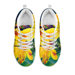 Yellow Alstroemeria Print White Sneakers