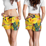 Yellow Alstroemeria Print Women's Shorts