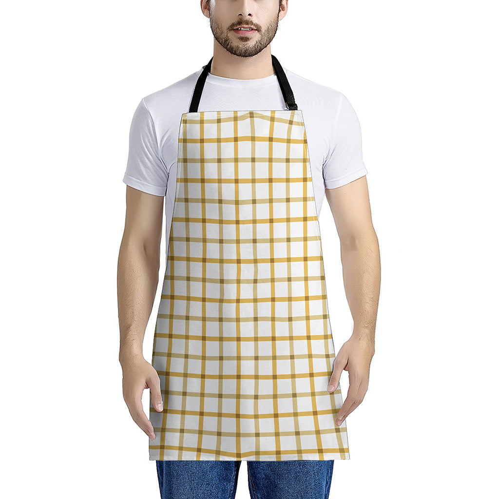 Yellow And Beige Tattersall Print Apron