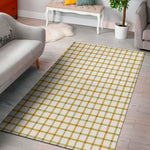 Yellow And Beige Tattersall Print Area Rug