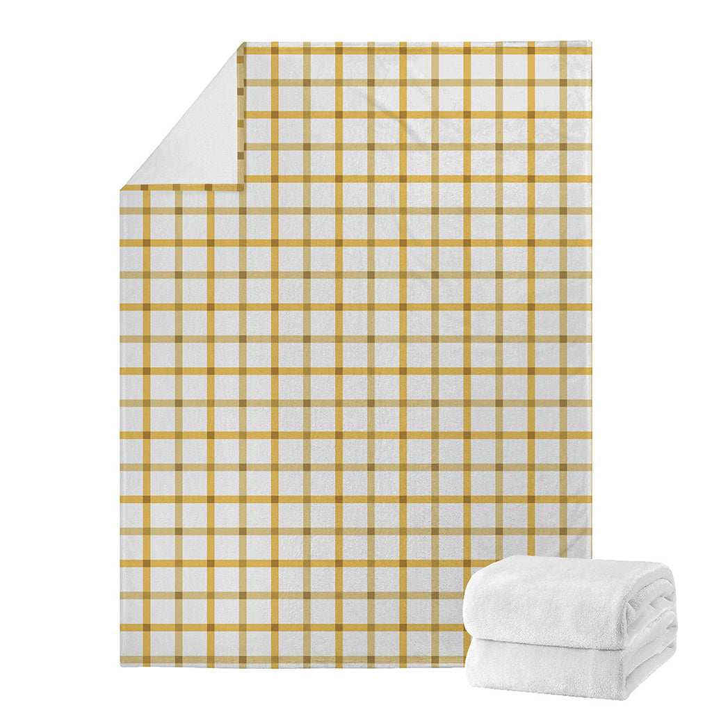Yellow And Beige Tattersall Print Blanket