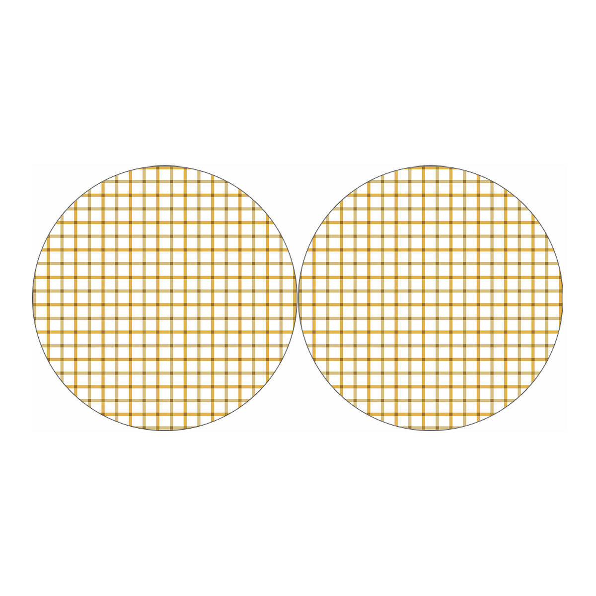 Yellow And Beige Tattersall Print Car Coasters