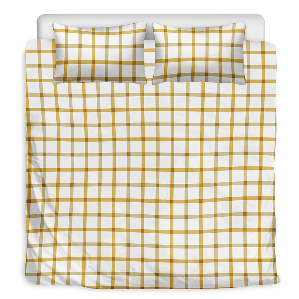 Yellow And Beige Tattersall Print Duvet Cover Bedding Set