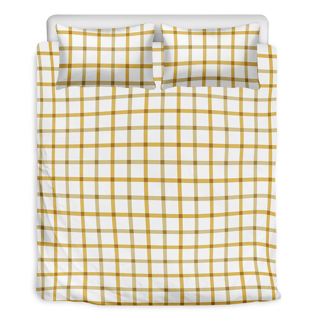 Yellow And Beige Tattersall Print Duvet Cover Bedding Set