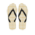 Yellow And Beige Tattersall Print Flip Flops