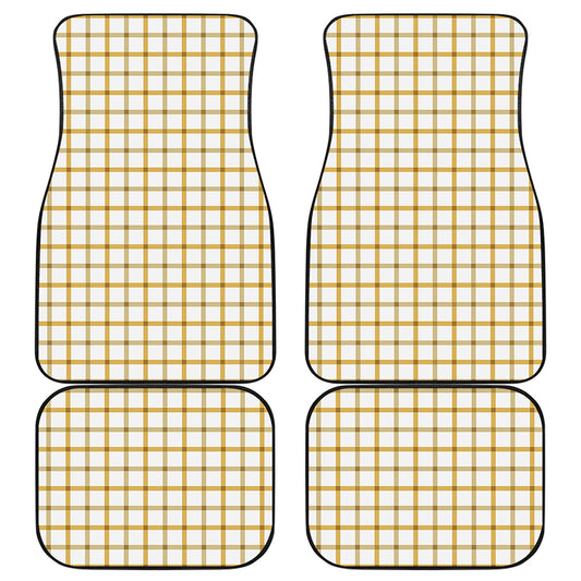 Yellow And Beige Tattersall Print Front and Back Car Floor Mats