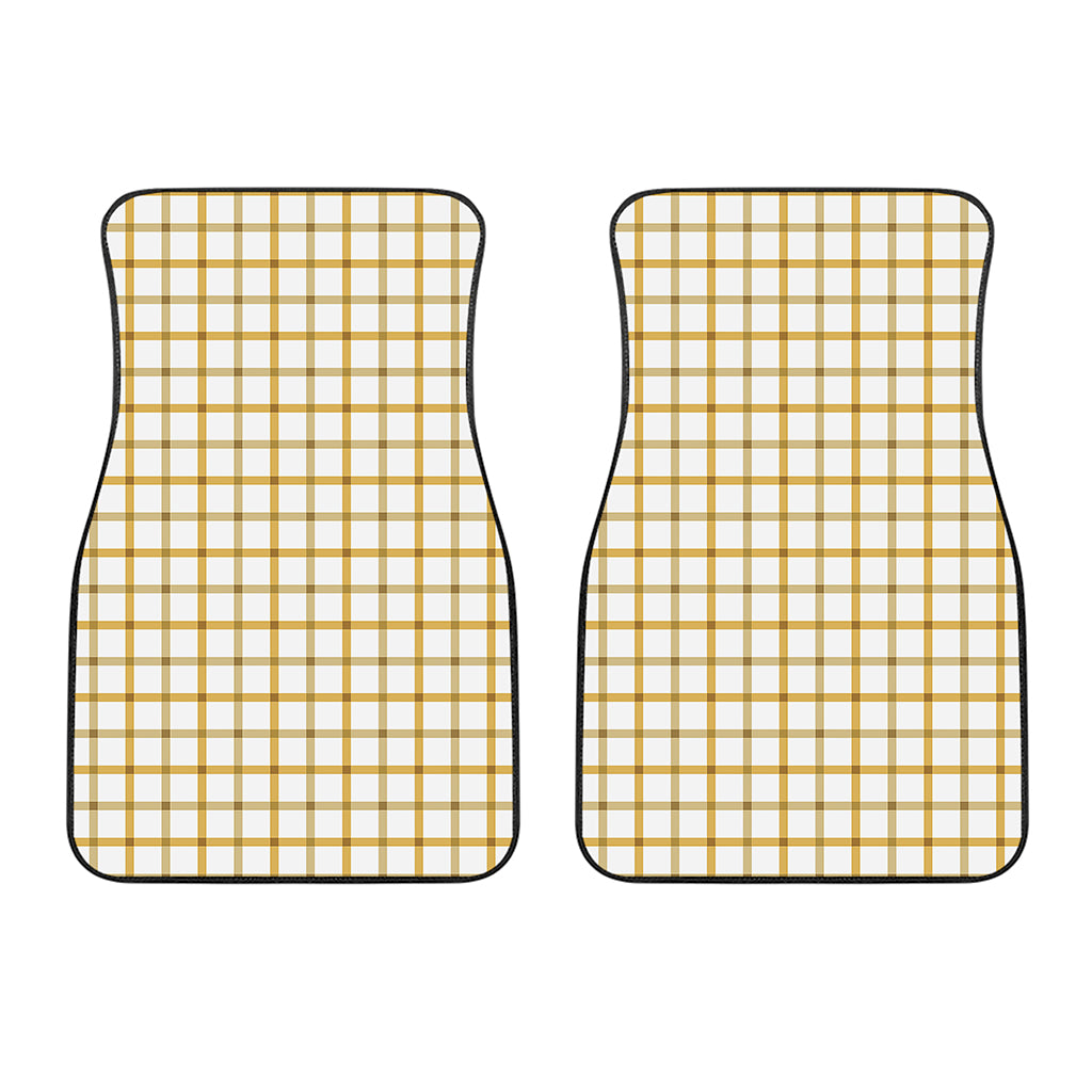 Yellow And Beige Tattersall Print Front Car Floor Mats