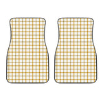 Yellow And Beige Tattersall Print Front Car Floor Mats