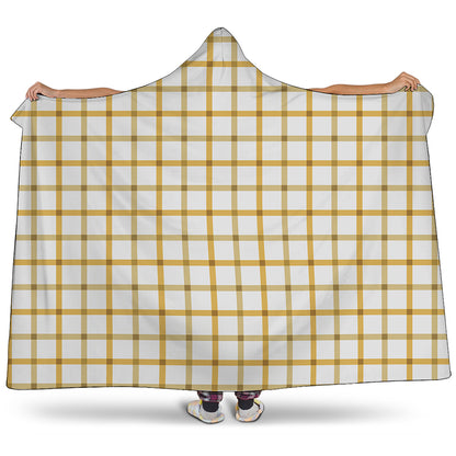 Yellow And Beige Tattersall Print Hooded Blanket