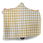 Yellow And Beige Tattersall Print Hooded Blanket