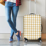 Yellow And Beige Tattersall Print Luggage Cover