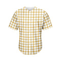 Yellow And Beige Tattersall Print Men's Baseball Jersey