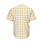 Yellow And Beige Tattersall Print Men's Baseball Jersey