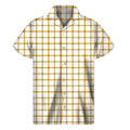 Yellow And Beige Tattersall Print Men's Short Sleeve Shirt