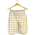 Yellow And Beige Tattersall Print Men's Shorts