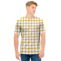 Yellow And Beige Tattersall Print Men's T-Shirt