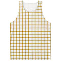 Yellow And Beige Tattersall Print Men's Tank Top