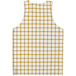 Yellow And Beige Tattersall Print Men's Tank Top