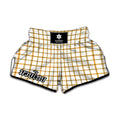 Yellow And Beige Tattersall Print Muay Thai Boxing Shorts