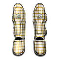 Yellow And Beige Tattersall Print Muay Thai Shin Guards