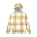 Yellow And Beige Tattersall Print Pullover Hoodie