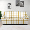 Yellow And Beige Tattersall Print Sofa Cover