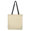 Yellow And Beige Tattersall Print Tote Bag