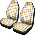 Yellow And Beige Tattersall Print Universal Fit Car Seat Covers