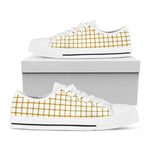 Yellow And Beige Tattersall Print White Low Top Shoes