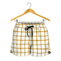 Yellow And Beige Tattersall Print Women's Shorts