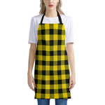 Yellow And Black Buffalo Check Print Apron