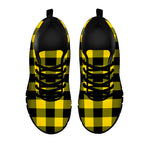 Yellow And Black Buffalo Check Print Black Sneakers